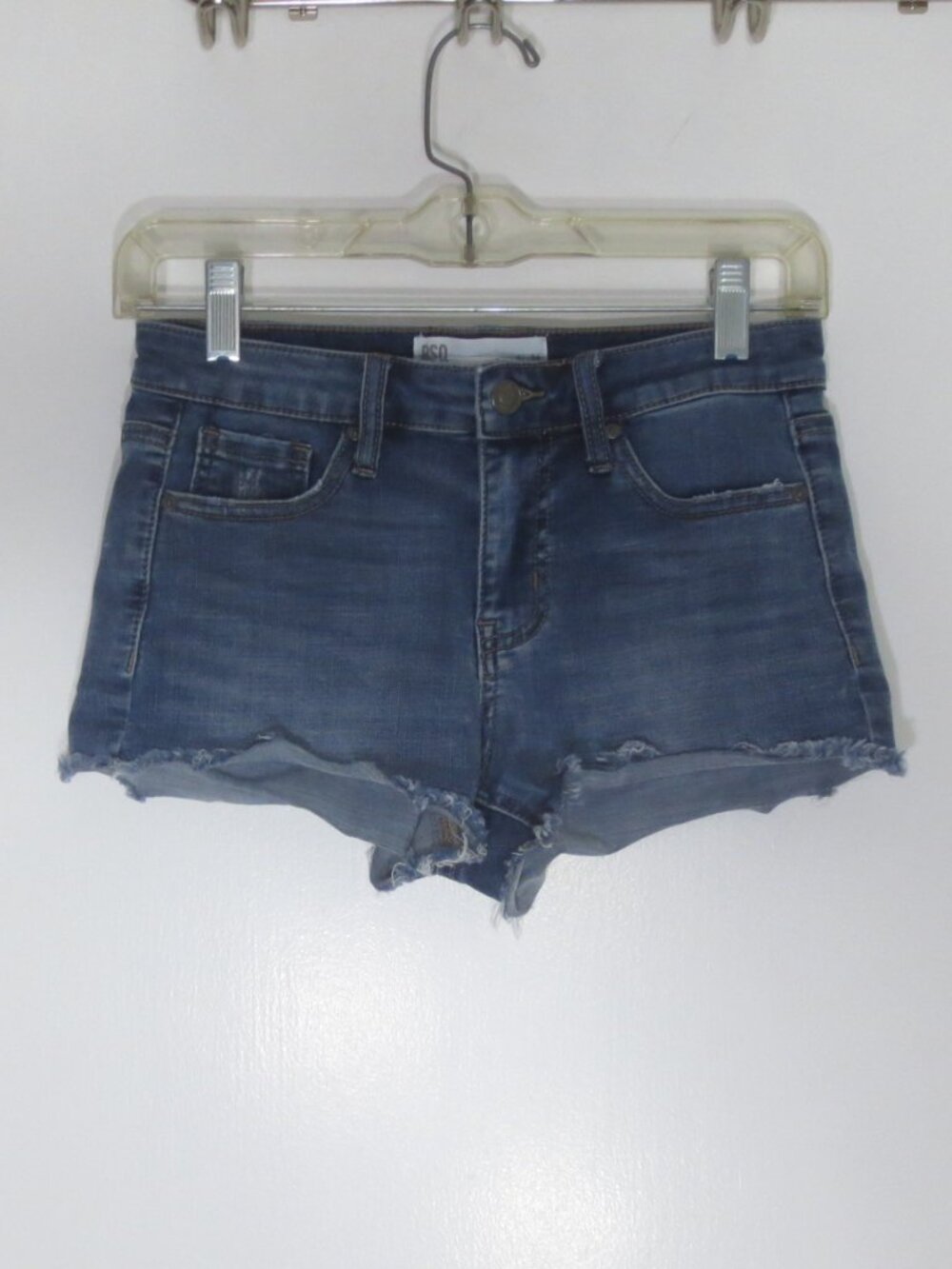 90s RSQ Shorts Med Wash Mid Rise Fray Hem Cut Off Super Stretch Shorti Size 0/24